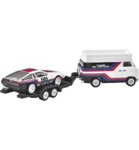 Hot Wheels Premium Team Transport DMC DeLorean + HW Rally Hauler Nº78