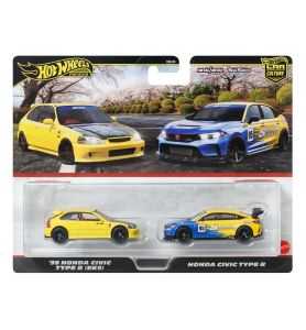 Hot Wheels Premium Pack 2 - Pack Duo - '99 Honda Civic Type R y Honda Civic...