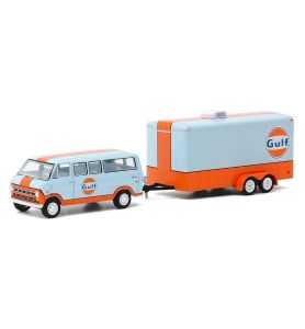 Greenlight 1972 Ford Club Wagon & Enclosed Car Trailer