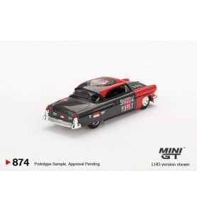 Mini GT 1954 Lincoln Capri Hot Rod Shadow Puppet, Negro/Rojo 1/64