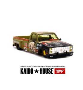 Mini GT Kaido House 1980 Chevrolet Silverado Sumatran Rhino Negro/Dorado 1/64
