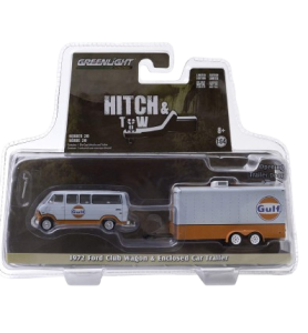 Greenlight 1972 Ford Club Wagon & Enclosed Car Trailer