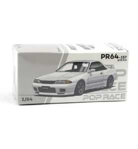 Pop Race Nissan Skyline GT-R R32, Crystal White 1/64