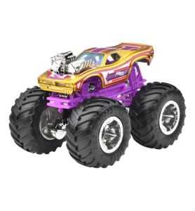 Hot Wheels Monster Trucks Dodge Charger (Pink) vs Rodger Dodger (Gold)