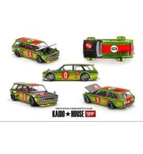 Mini GT Kaido KHMG 196 Datsun Kaido 510 Wagon Og Flow Yellow