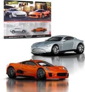 Hot Wheels Premium Pack 2 - Pack duo Aston Martin DB10 - Jaguar C-X75
