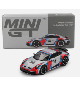 Mini GT Porsche 911 (992) Dakar Ice Grey Metallic Rally Tribute 2024