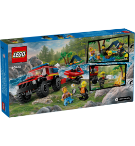 Lego City 60412 Camión de Bomberos 4x4 con Barco de Rescate