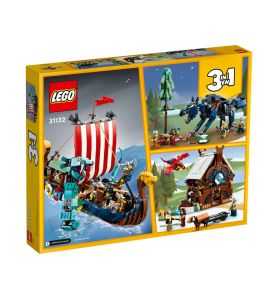 Lego Creator 3+1  31132  Barco Vikingo y Serpiente Midgard