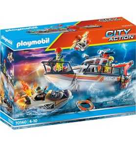 Playmobil 70140 Rescate marítimo: Operativo de extinción de Incendios con...
