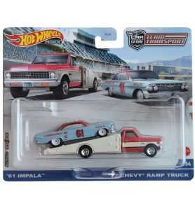 Hot Wheels Team Transport 61 impala y 72 chevy ramp truck 54
