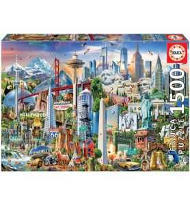 Educa - Puzzle de 1500 Piezas para Adultos Símbolos de Norte-América