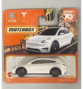 Matchbox Metal Matchbox Tesla Model Y White 89/100 (tarjeta corta) HLC68 2023