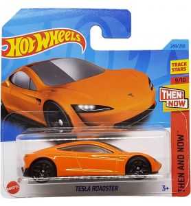 Hot Wheels - Tesla Roadster - Then and Now 9/10 - HKJ47 - Short Card - Orange...