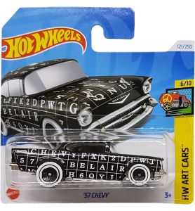 Hot Wheels - ´57 Chevy - HW Art Cars 6/10 - HTB75 - Short Card - Crucigrama...