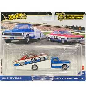 Hot Wheels Team Transport '66 CHEVELLE & '73 CHEVY RAMP TRUCK 64