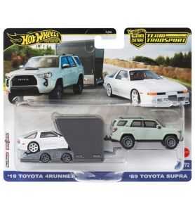 Hot Wheels Team Transport '89 Toyota Supra & '18 Toyota 4Runner Open Trailer