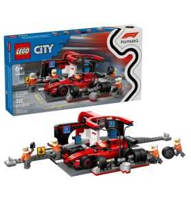 Lego City 60443 Parada en Boxes de F1® y Equipo de Mecánicos con Coche Ferrari