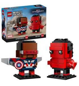 Lego Brickheadz 40668 Figuras del Capitán América y Hulk Rojo