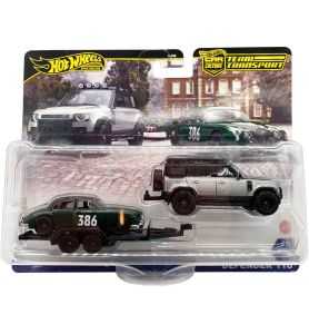 Hot Wheels Premium Team Transport 2023 Land Rover Defender 110 + Jaguar Mk1 Nº74