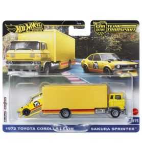 Hot Wheels Premium Team Transport Sakura Sprinter + 1972 Toyota Corolla Levin...