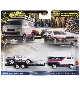 Hot Wheels Premium Team Transport DMC DeLorean + HW Rally Hauler Nº78