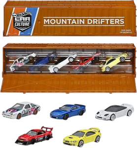 Hot Wheels Premium Car Culture Container Set Mountain Drifters + 5 Cars 1/64