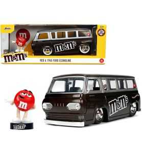 Jada Toys 1965 Ford Econoline + Figura "M&Ms Rojo" Marrón/Plateado 1/24