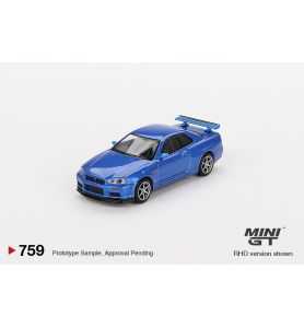 Mini GT Nissan Skyline GT-R (R34) V-Spec Bayside Azul