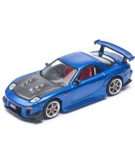 Pop Race Mazda RX-7 (FD3S) Re-Amemiya Widebody Azul Metálico 1/64
